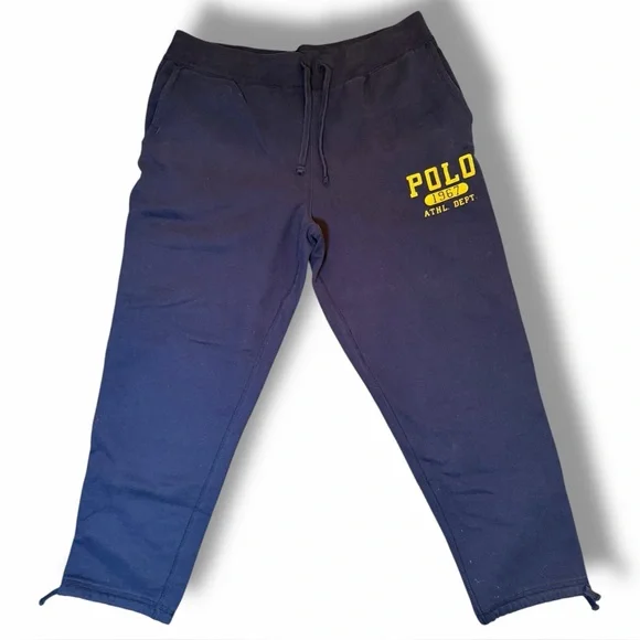 POLO Ralph Lauren Men's Polo Double Knit Sweatpants Navy Athletic Active Sz XLT